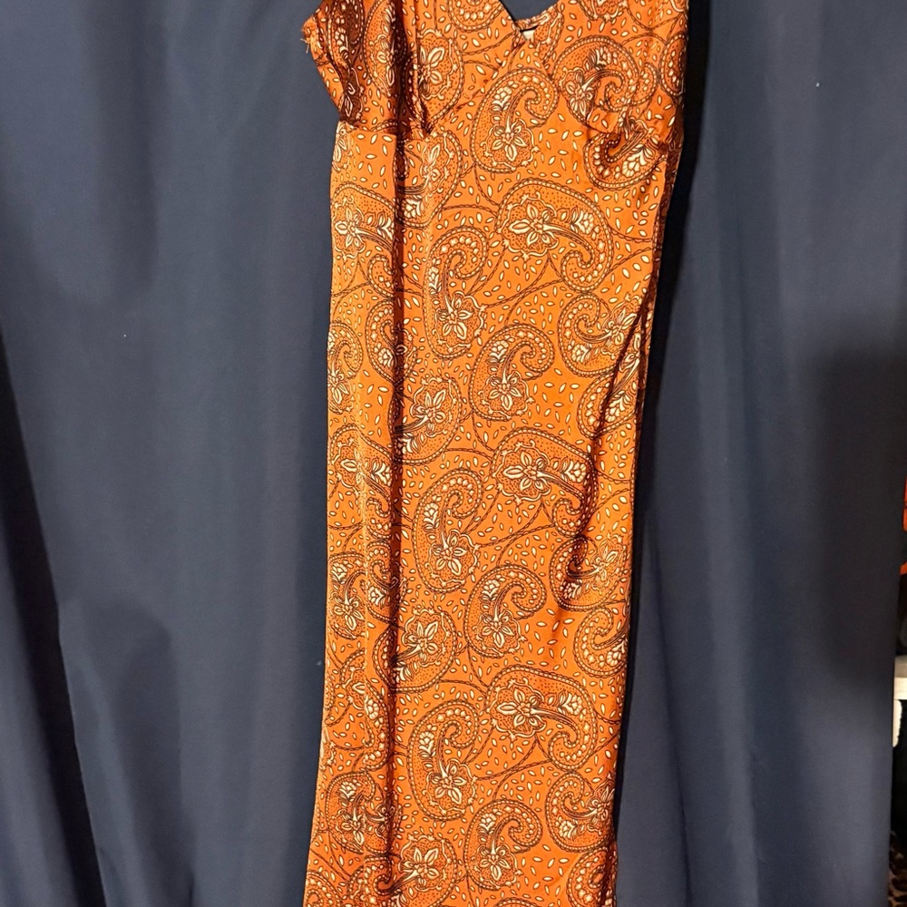 Orange Paisley Women Dress